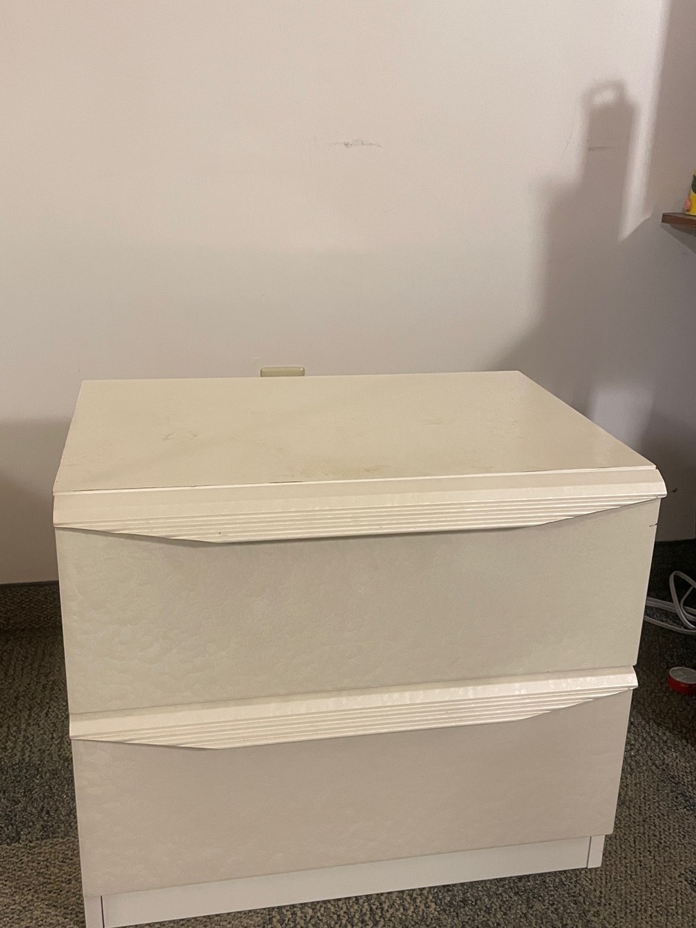 Cream Two-Drawer Storage Chest